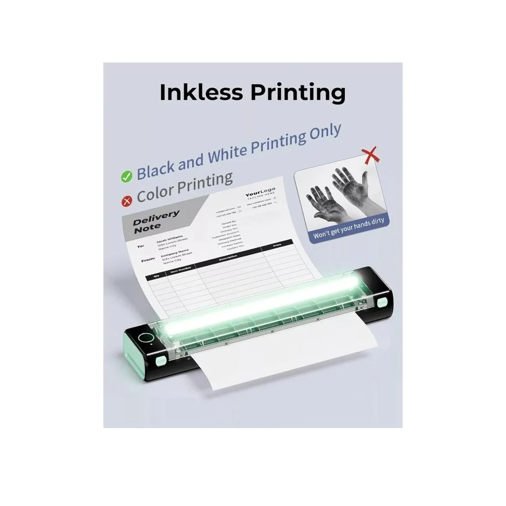 Phomemo M08F Wireless Bluetooth Thermal‎ Printer & Tattoo Stencil, Black & Green